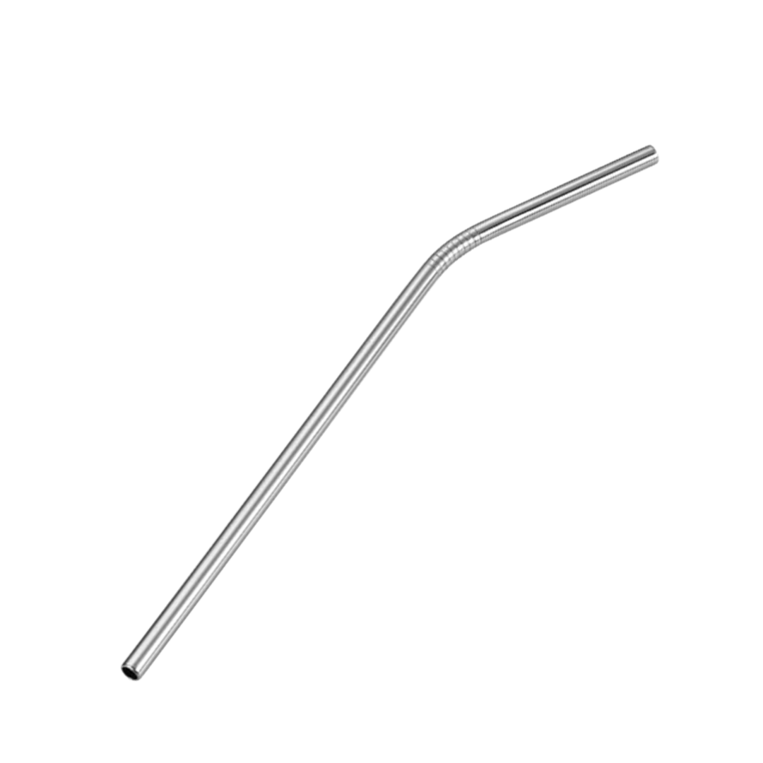 D-Still Reusable Bent Stainless Steel Straw 15x8mm Pack of 12