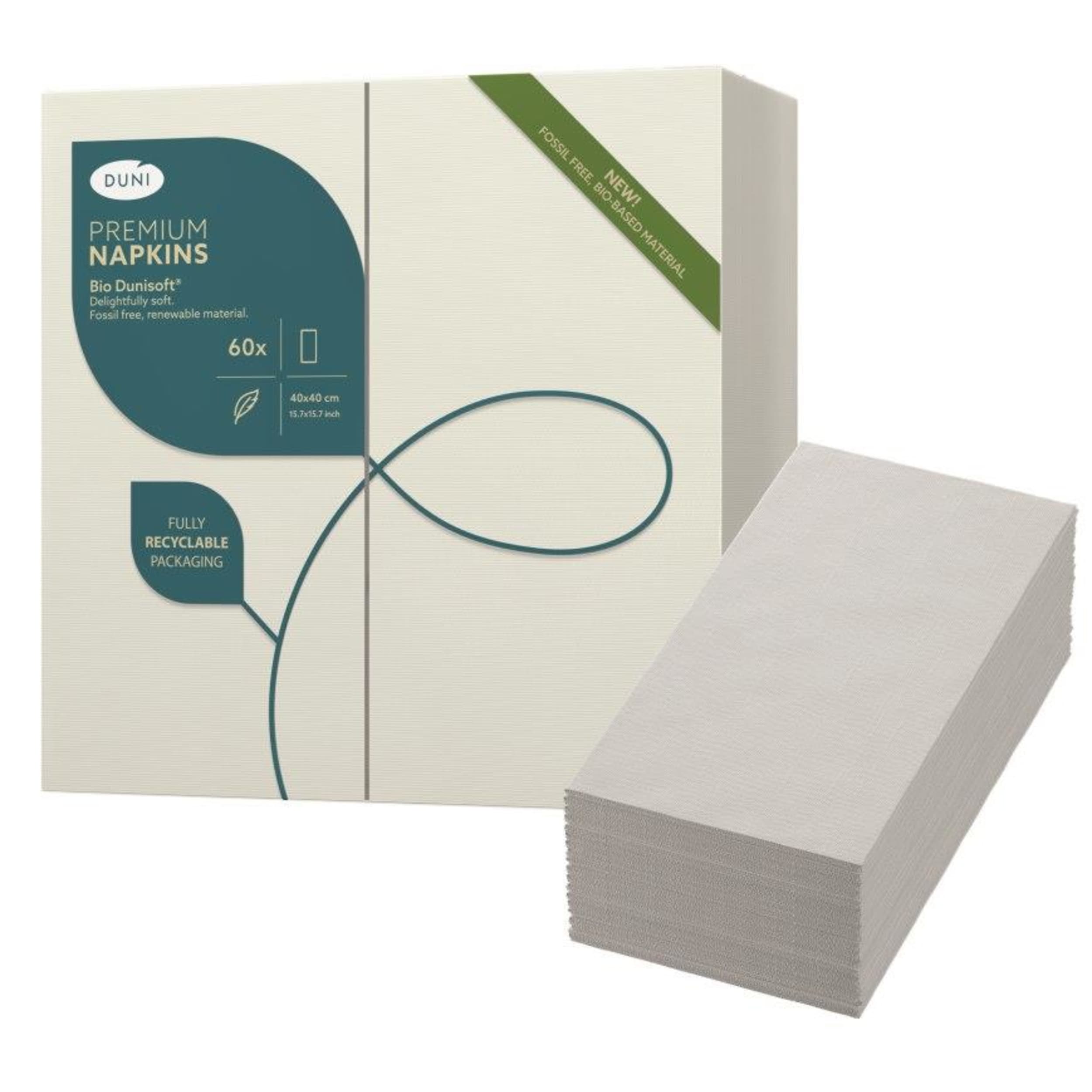 Duni Napkin Dunisoft 40cm White 1/8 Fold (60 Pack)