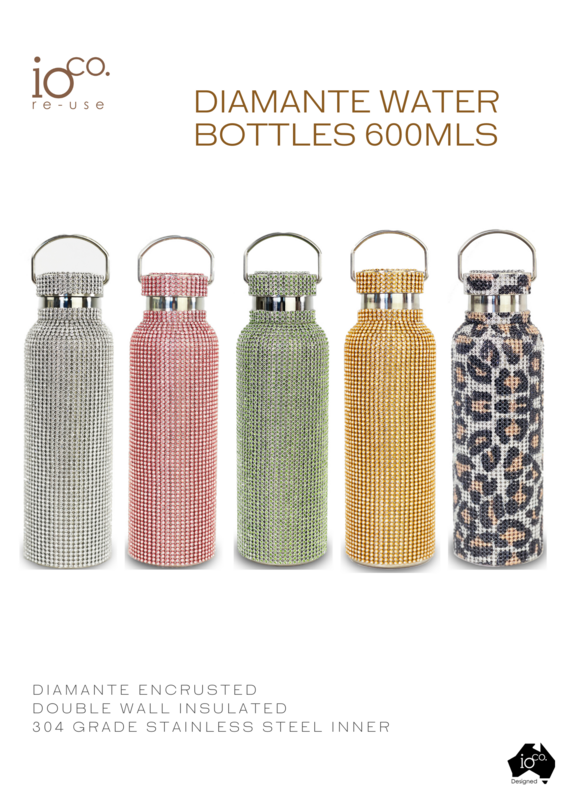 IOco Diamante Water Bottle 600ml - Gold