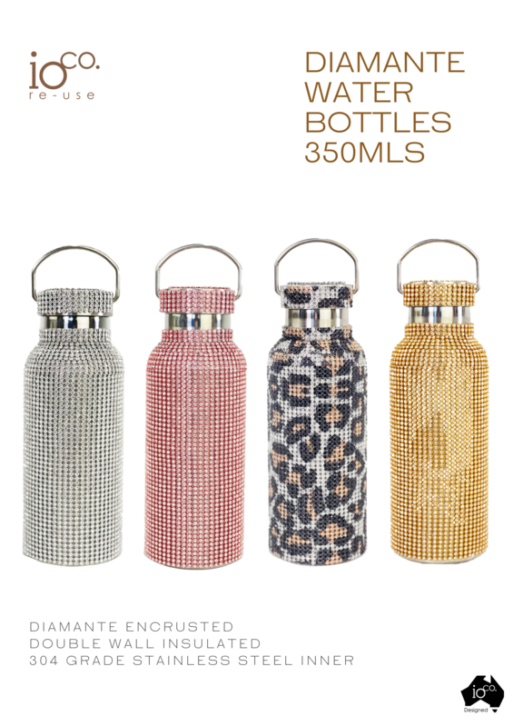 IOco Diamante Water Bottle 350ml - Pink