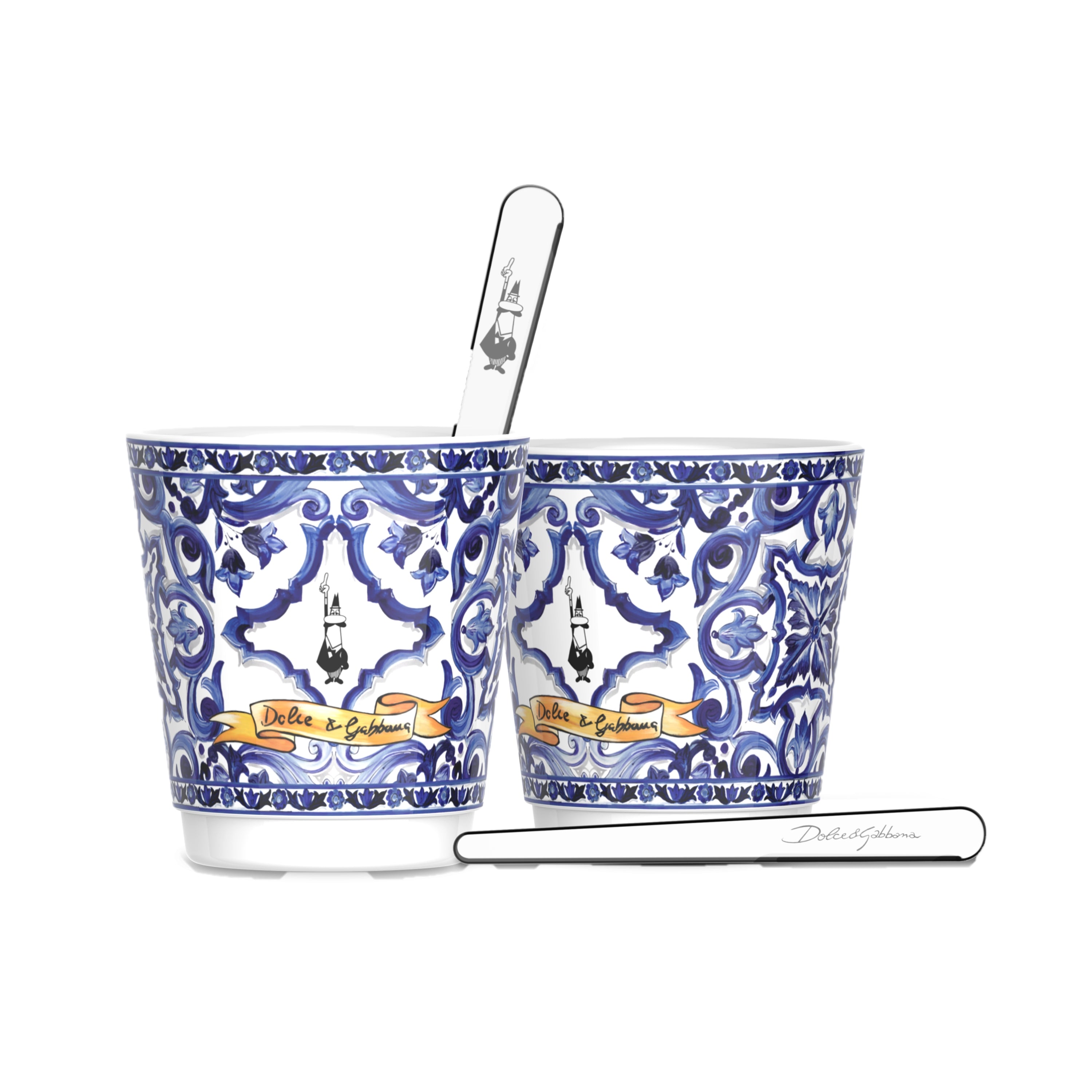 Bialetti x Dolce & Gabbana Blu Mediterraneo Espresso Cup & Stirrer Set - 2 Piece