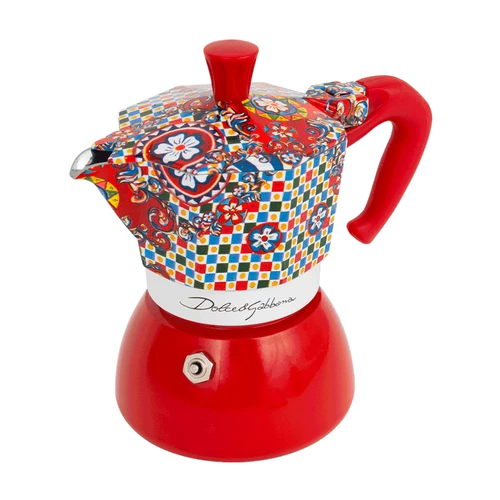 Bialetti Dolce & Gabbana Red Moka Induction 2 Cup (90 ml) Stovetop Coffee Maker