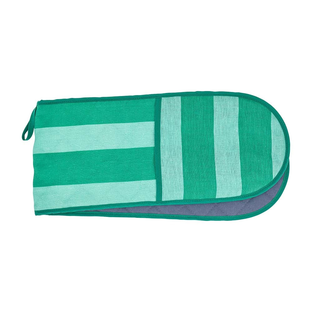 Annabel Trends Cotton Double Oven Mitt Green Stripe