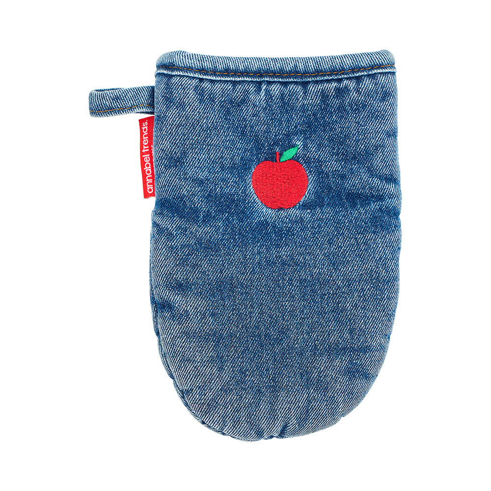 Annabel Trends Denim Mini Oven Mitt Apple Embroidery