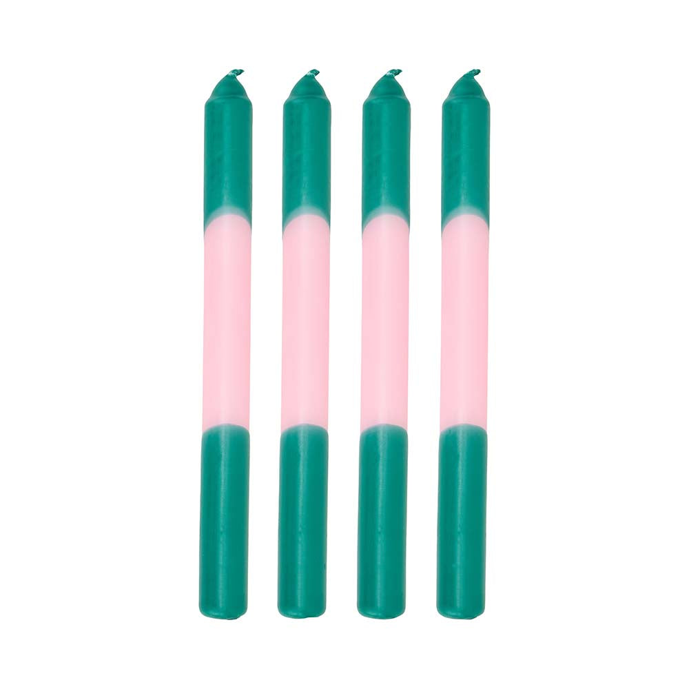 Annabel Trends Two Tone Dinner Candles 4pc Pink & Green