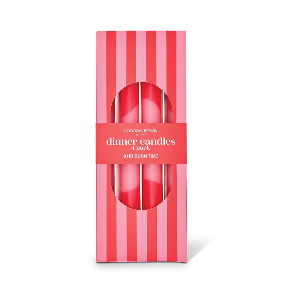 Annabel Trends Two Tone Dinner Candles 4pc Pink & Green