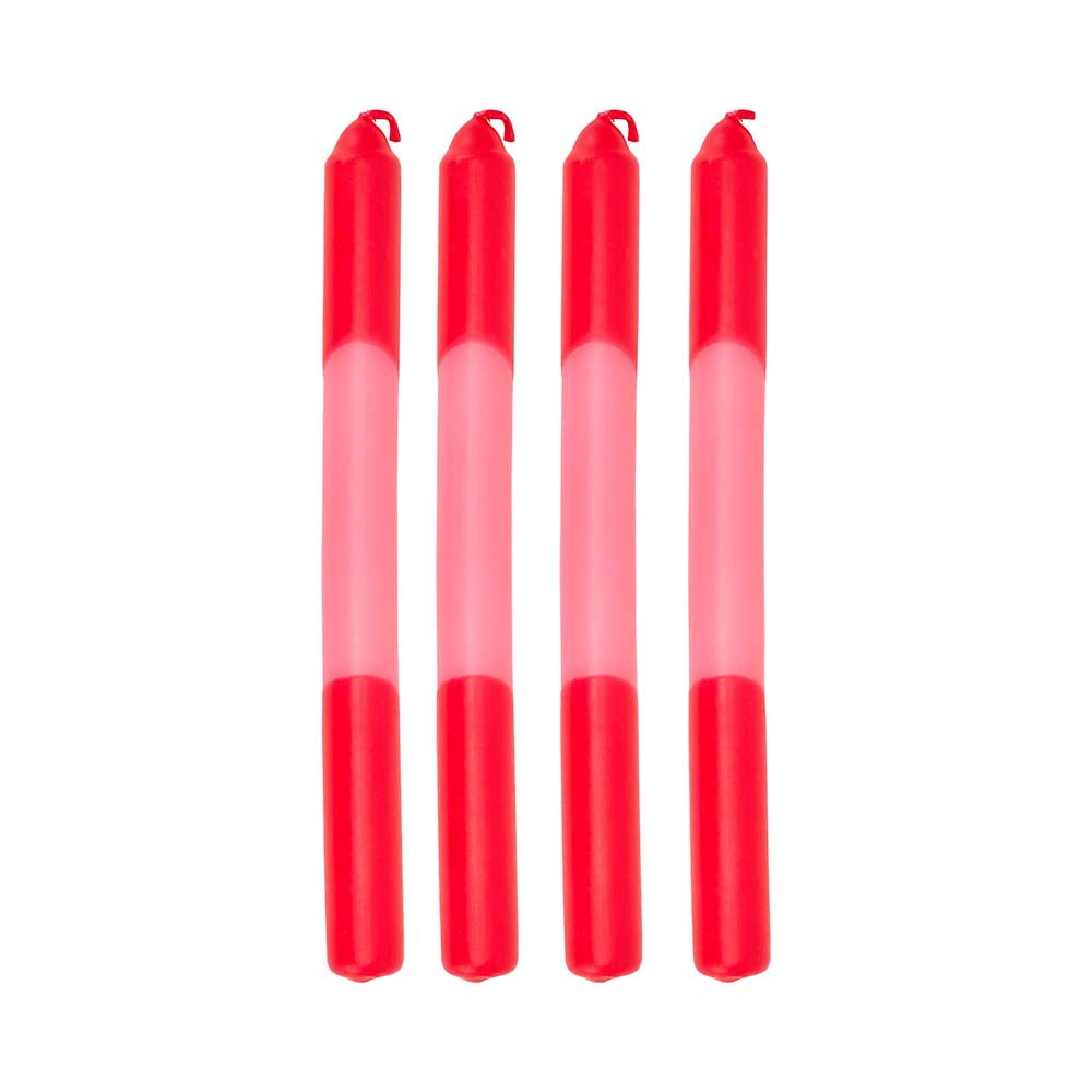Annabel Trends Two Tone Dinner Candles 4pc Pink & Red