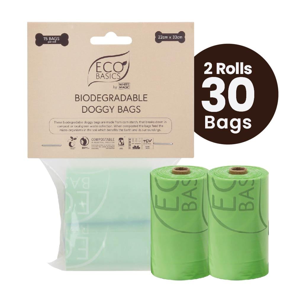 Eco Basics Biodegradable Doggy Bags 2 Rolls, 30 Bags