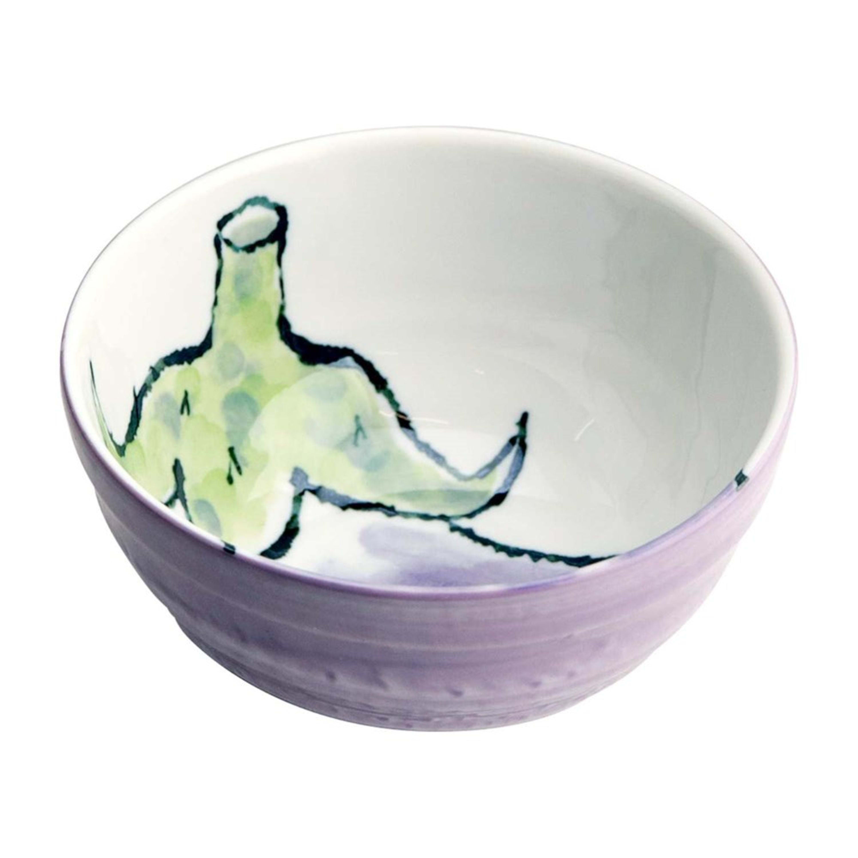 Omotenashi Etegami Veggie - Nasu & Akakabu 4 Piece Bowl & Chopstick Set 16x9cm