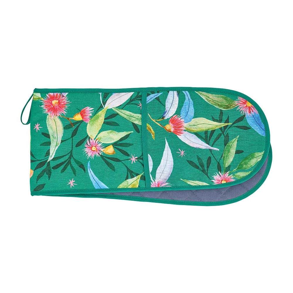Annabel Trends Linen Cotton Double Oven Mitt Gum Blossom