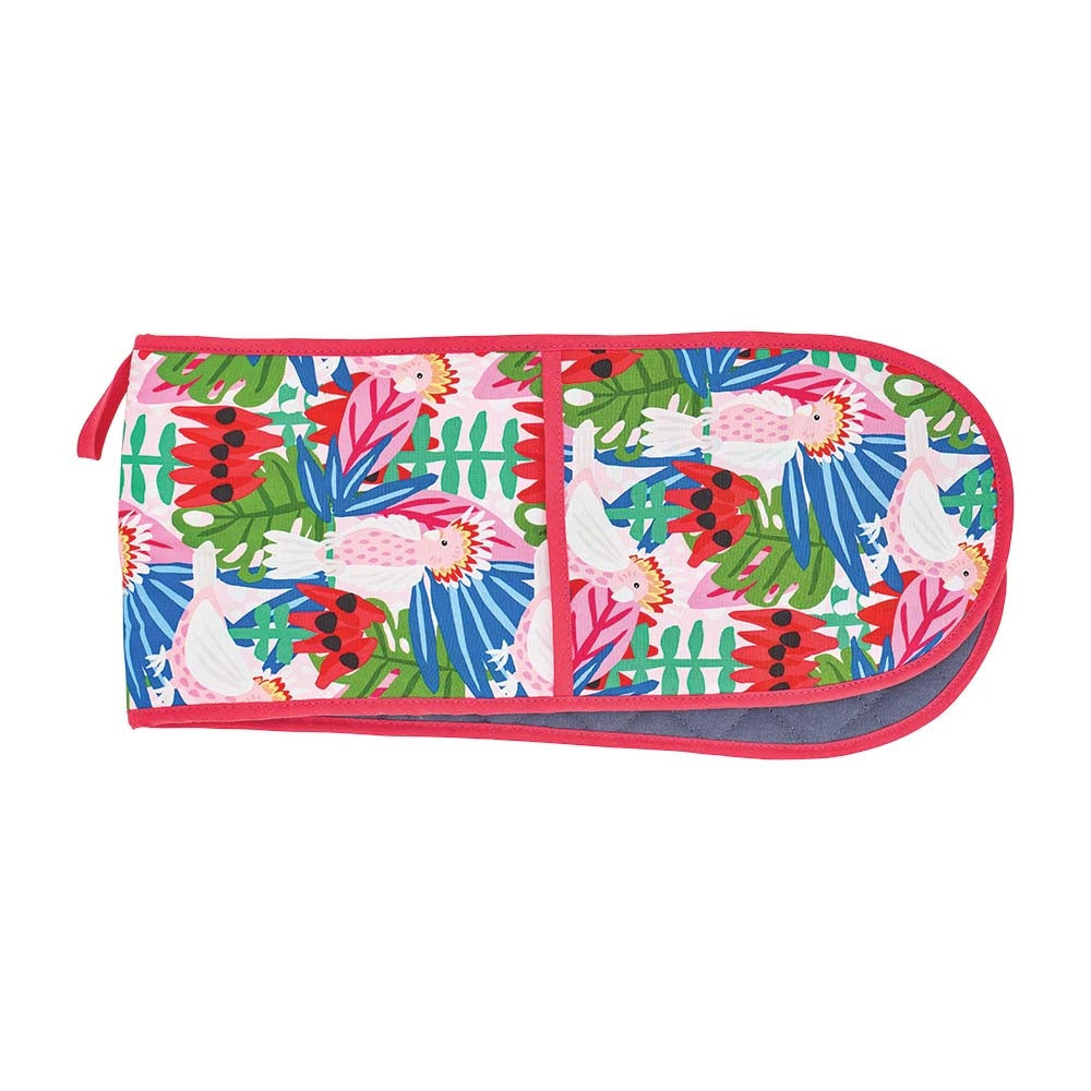 Annabel Trends Cotton Double Oven Mitt Pink Cockatoo