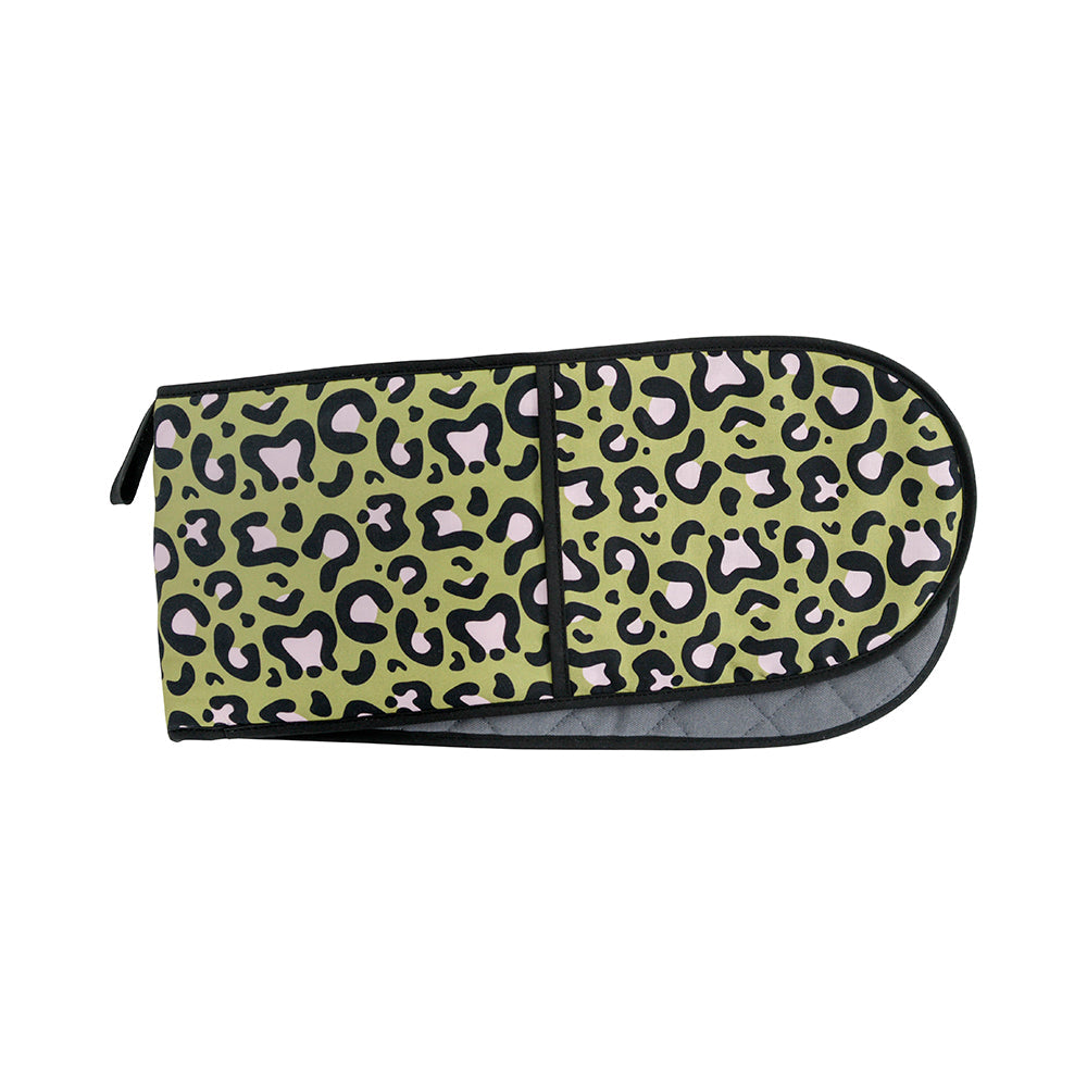 Annabel Trends Cotton Double Oven Mitt Ocelot Pink Khaki