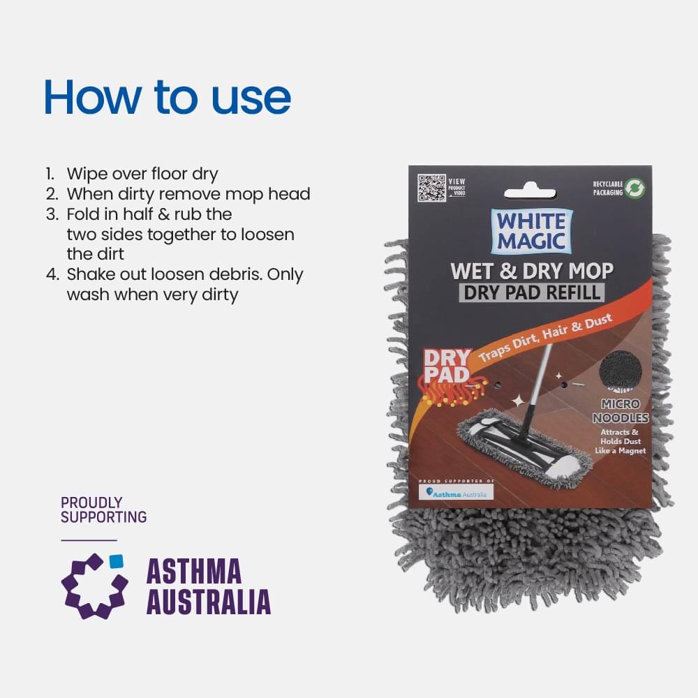 White Magic Wet & Dry Mop Dry Pad Refill