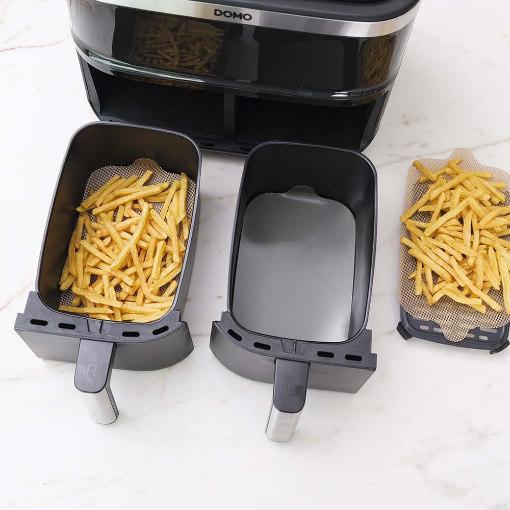 NoStik Silicone Fibreglass Dual Basket Air Fryer Liner Set of 4
