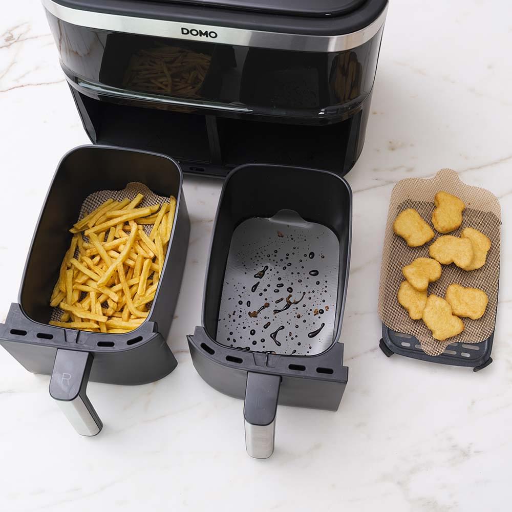 NoStik Silicone Fibreglass Dual Basket Air Fryer Liner Set of 4