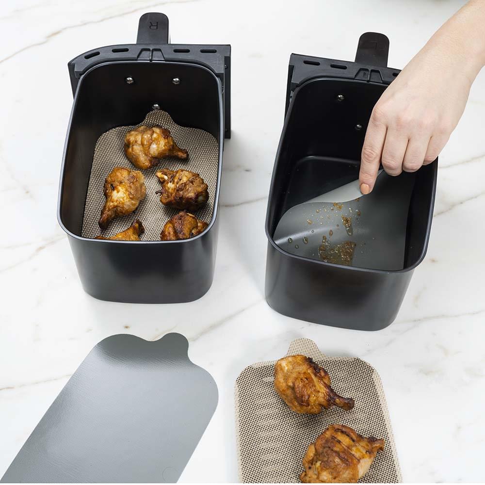 NoStik Silicone Fibreglass Dual Basket Air Fryer Liner Set of 4