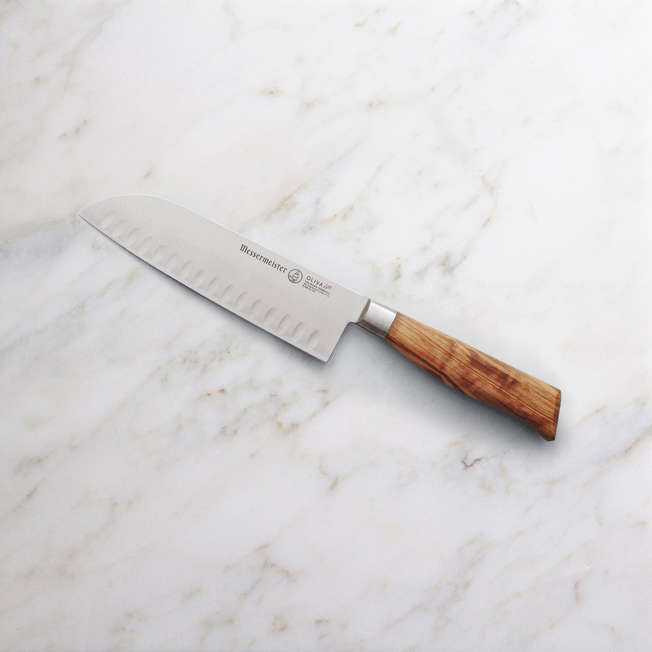 Messermeister Oliva Elite Kullenschliff Santoku Knife 7 Inch (17.8cm)