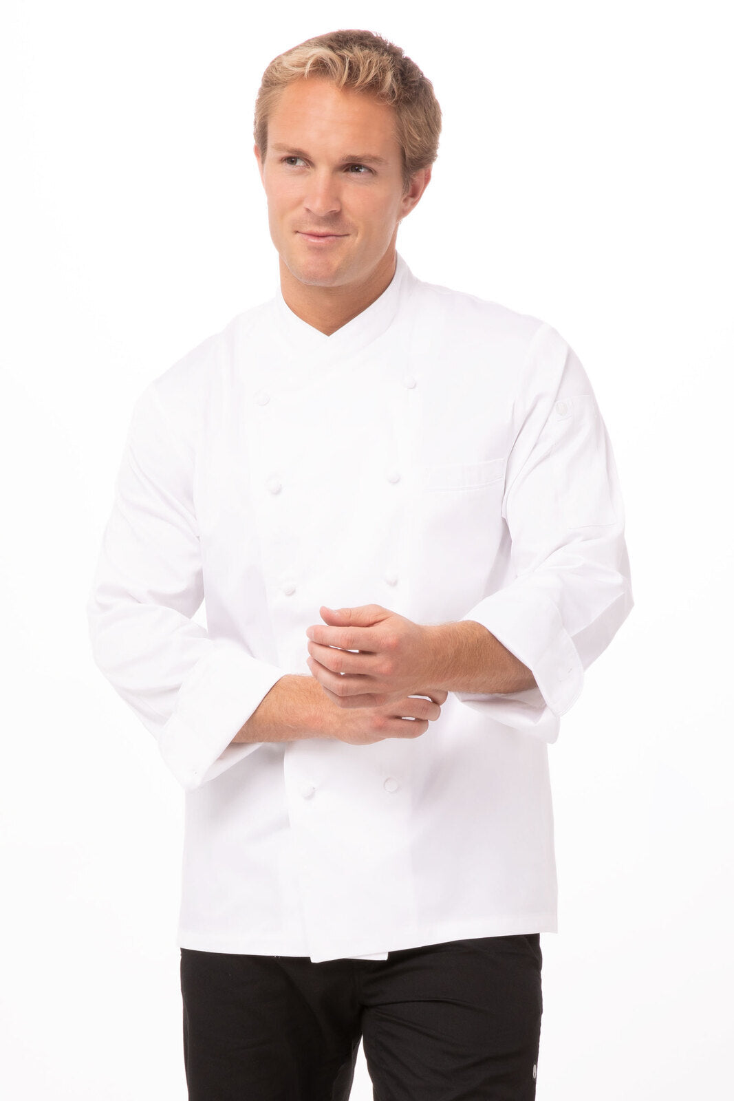 Chef Works Milan Men's Premium Cotton Chef Jacket - White