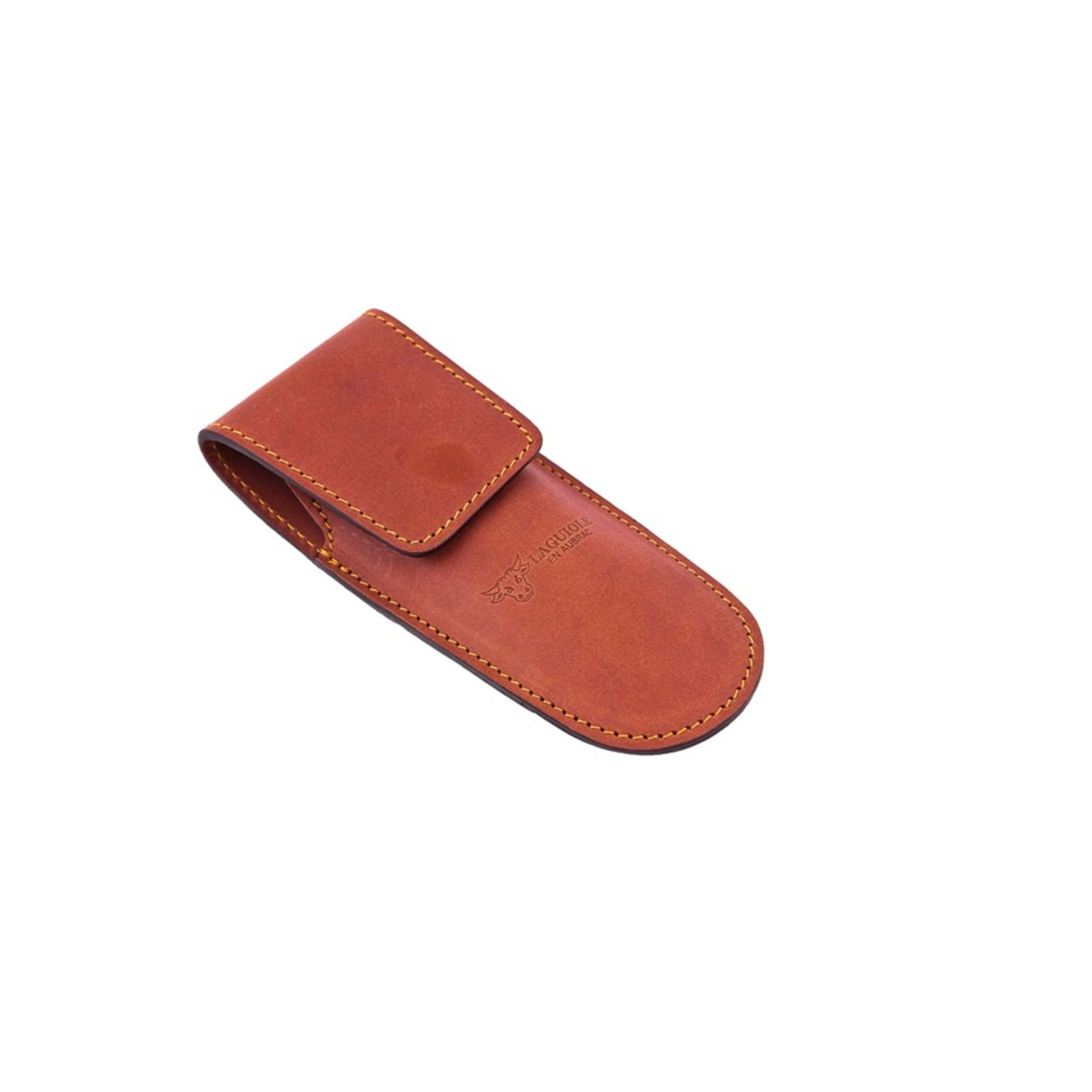 Laguiole en Aubrac Leather Pouch for Hunting Knife - Brown