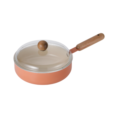 Neoflam Atelier 24cm Wok with Glass Lid - Orange