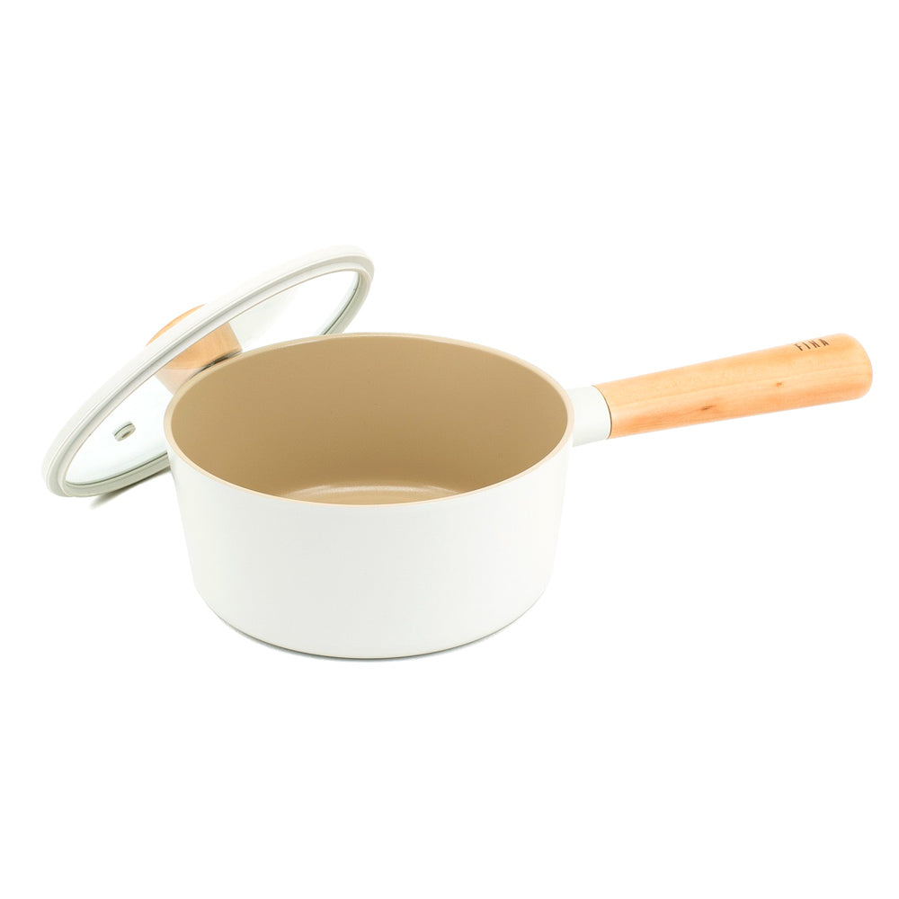 Neoflam Fika 18cm Saucepan Induction with Glass lid and silicon rim