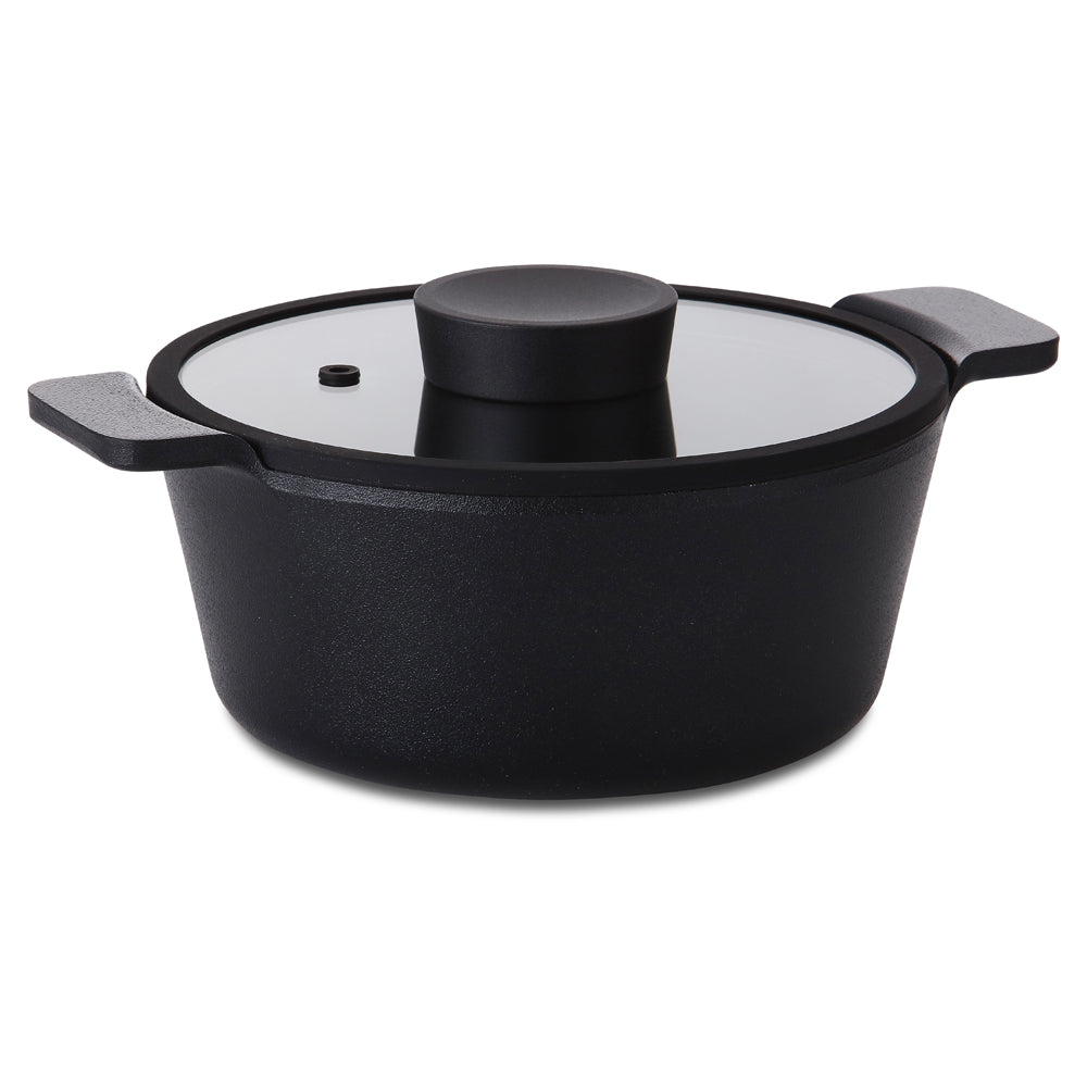 Neoflam Vulcan 20cm Casserole with glass lid Induction Black
