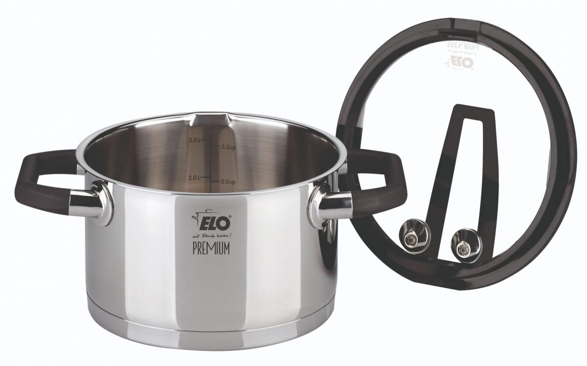 Elo Black Pearl High Casserole with Glass Lid – 16cm