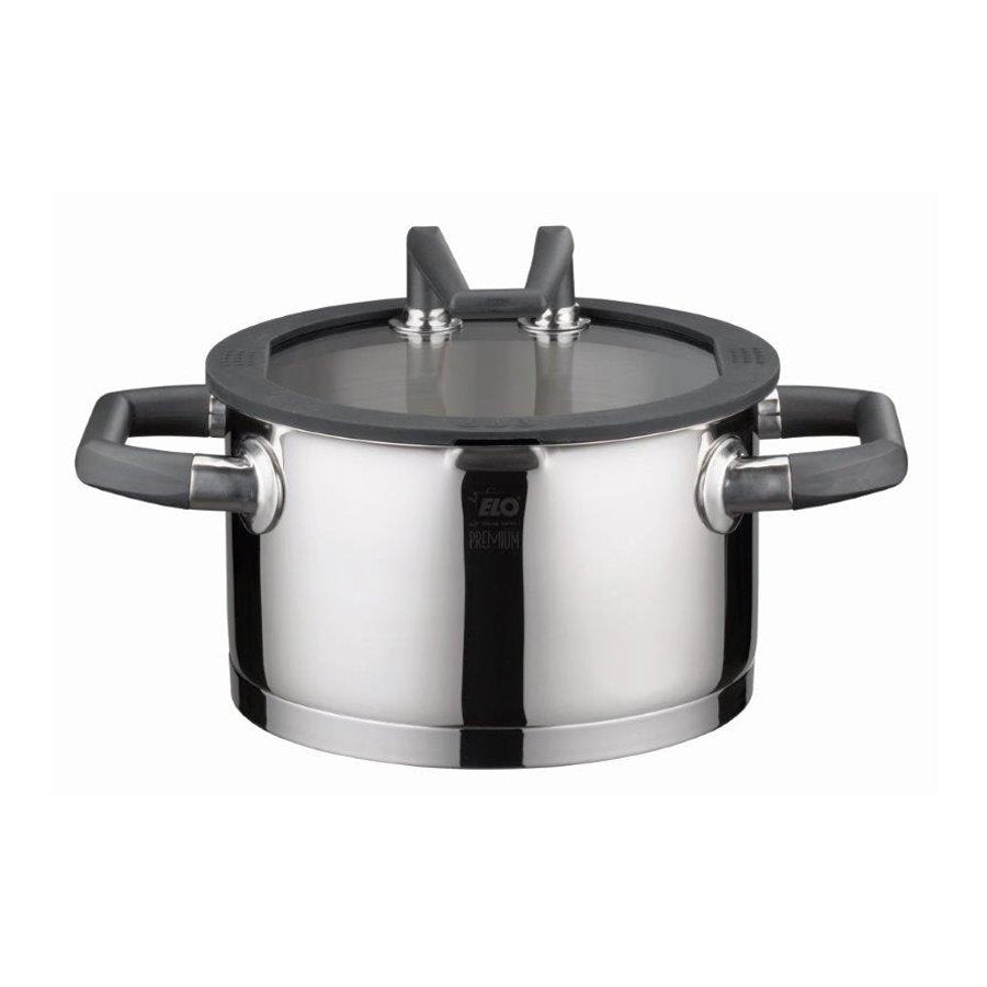Elo Black Pearl High Casserole with Glass Lid – 24cm