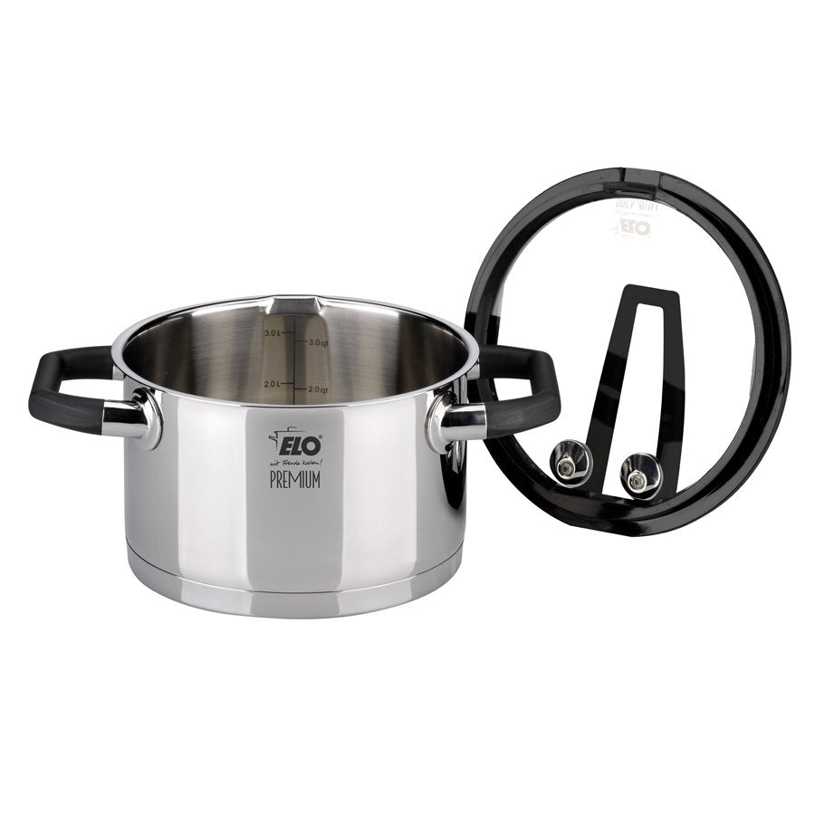 Elo Black Pearl High Casserole with Glass Lid – 24cm