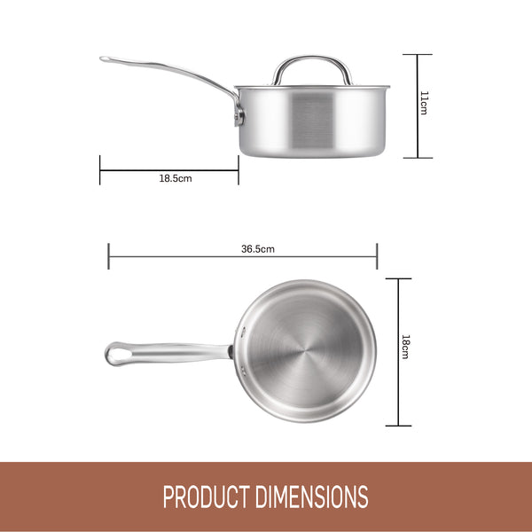 Essteele Per Amore Clad Stainless Steel Induction 18cm/1.9L Covered Saucepan