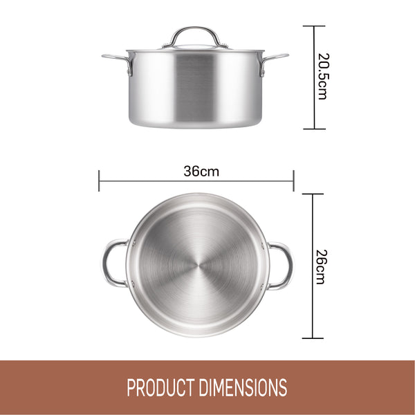 Essteele Per Amore Clad Stainless Steel Induction 26cm/7.6L Covered Stockpot