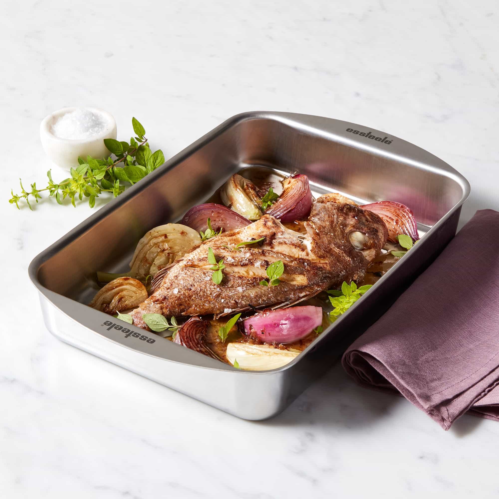 Essteele Clad Stainless Steel 33X23X5.5cm Rectangular Roasting Pan