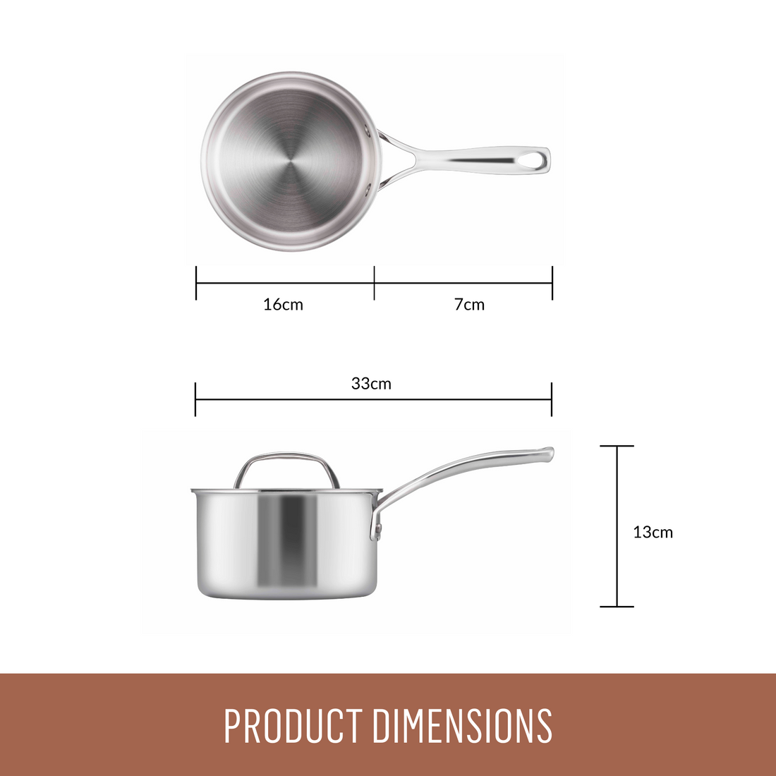 Essteele Eternita Stainless Steel 16cm/1.8L Covered Saucepan