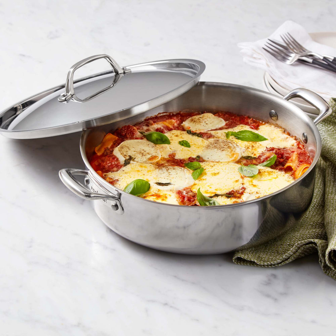 Essteele Eternita Stainless Steel 30cm/5.6L Covered Sauteuse