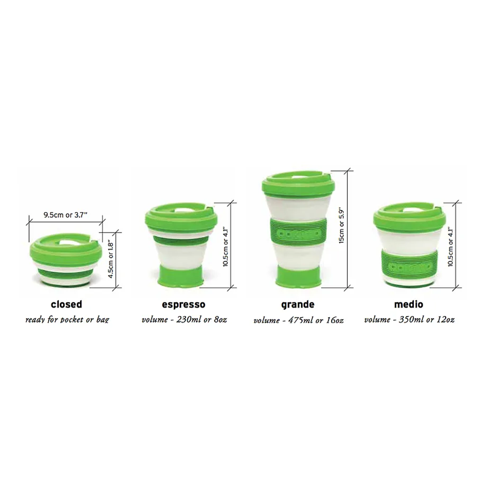 Evo Eco-Friendly Collapsible Cup Lime (Single)
