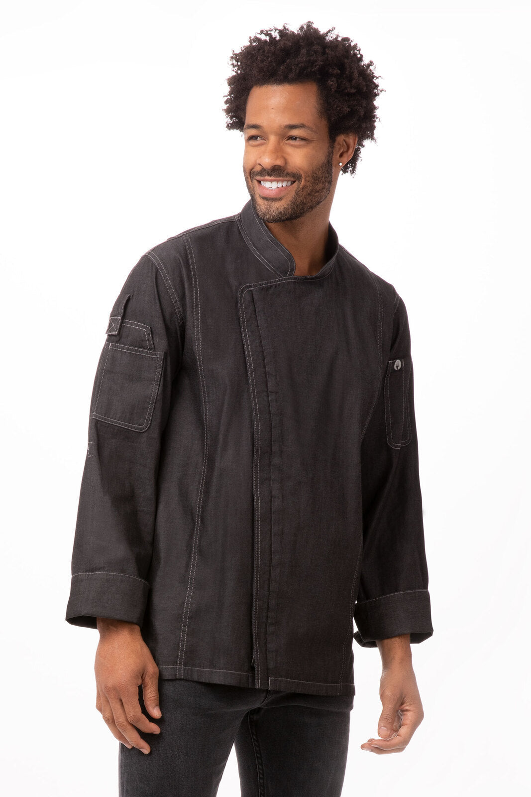 Chef Works Gramercy Men's Denim Chef Jacket - Black
