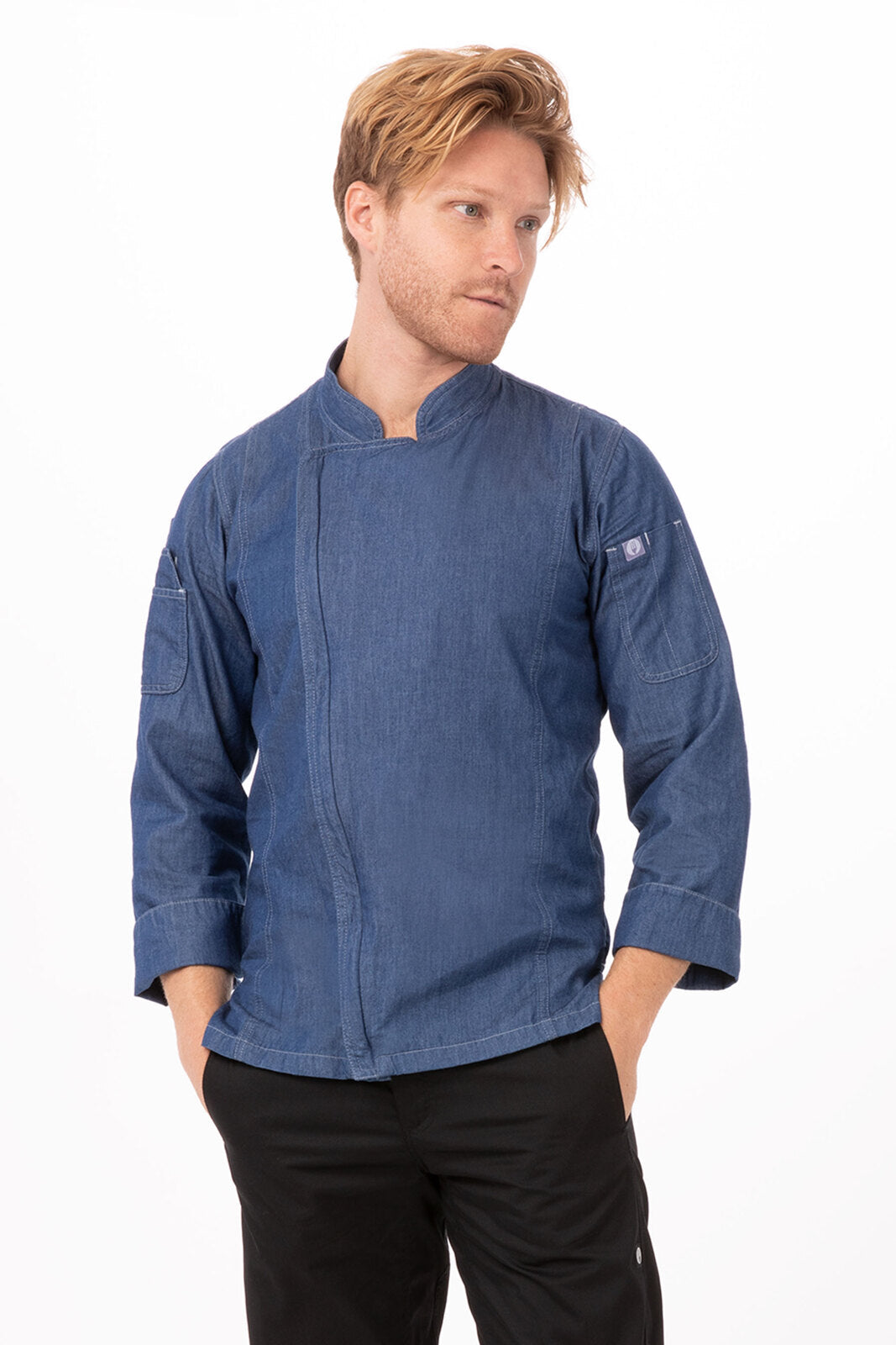 Chef Works Gramercy Men's Denim Chef Jacket - Indigo Blue