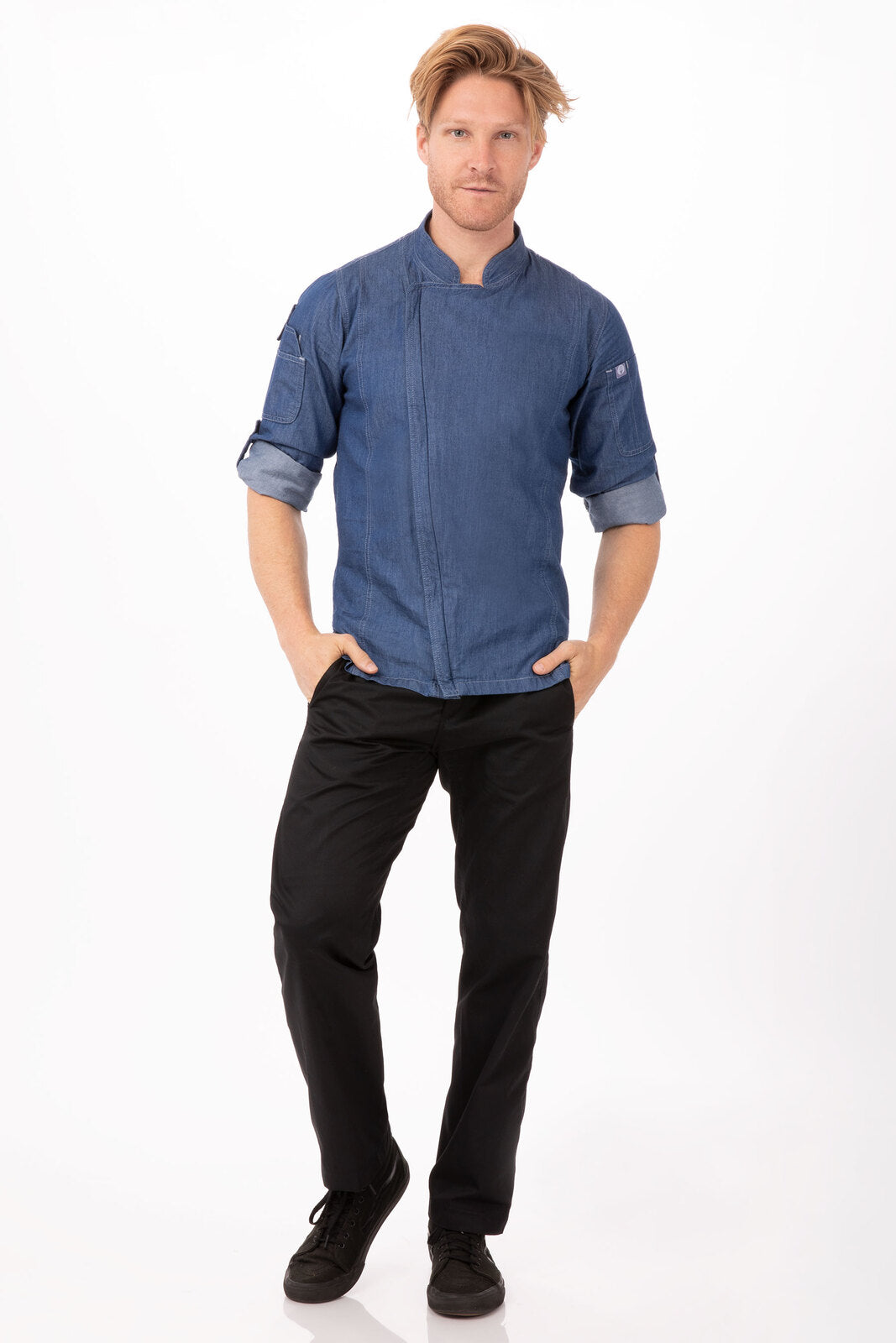 Chef Works Gramercy Men's Denim Chef Jacket - Indigo Blue