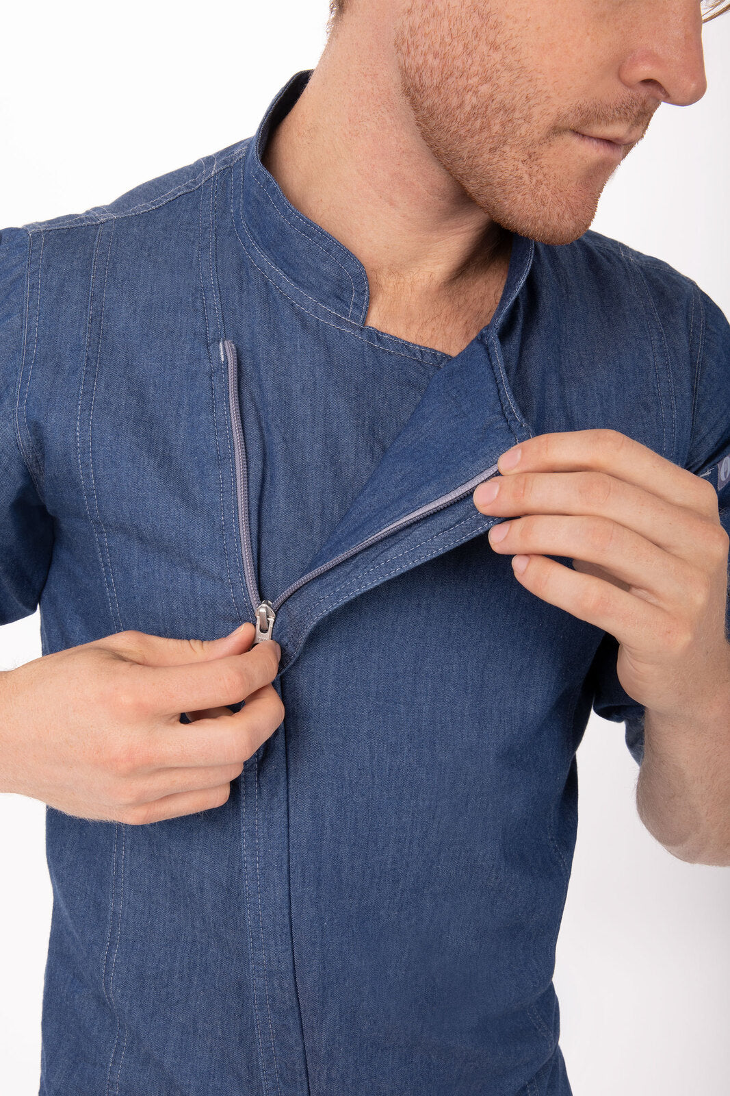 Chef Works Gramercy Men's Denim Chef Jacket - Indigo Blue