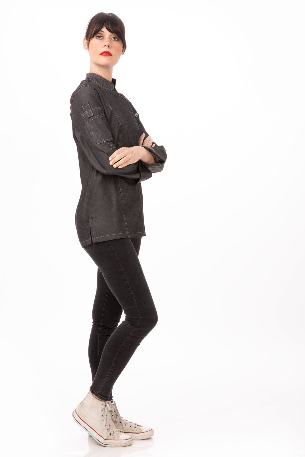 Chef Works Gramercy Womens Denim Chef Jacket - Black