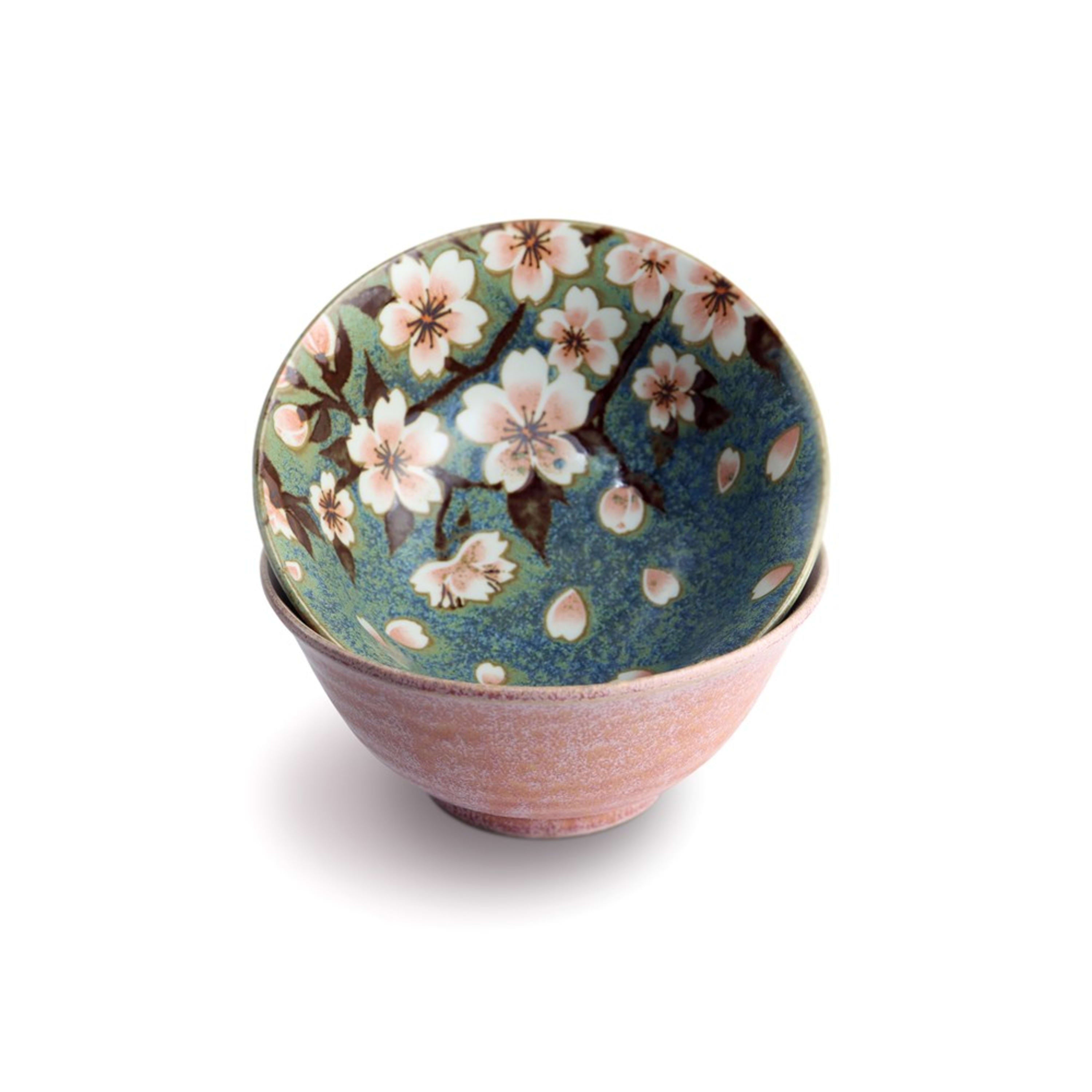 Omotenashi Claude Monet Sakura 4 Piece Bowl & Chopstick Set 15x7cm