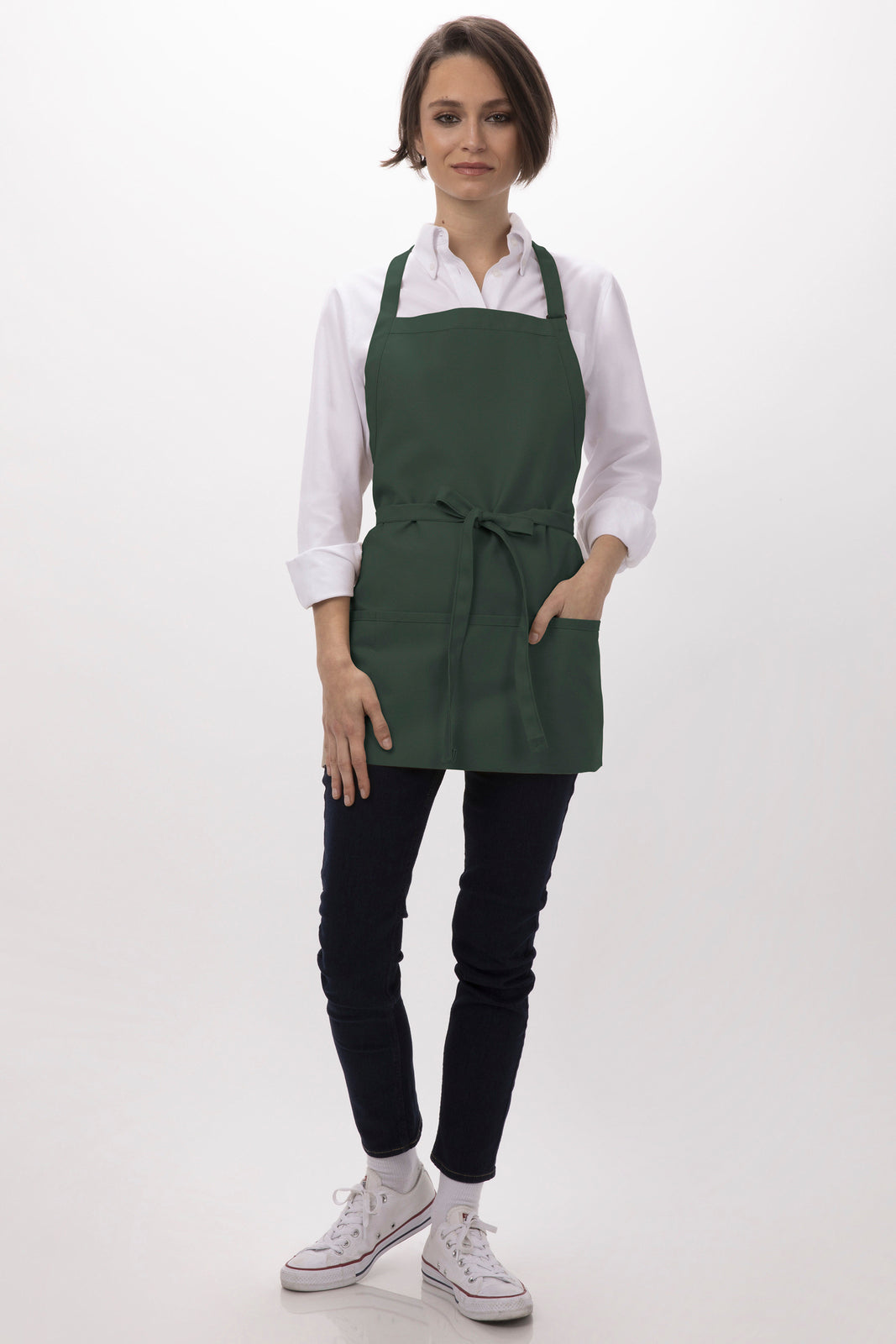Chef Works Three Pocket Apron - Hunter Green