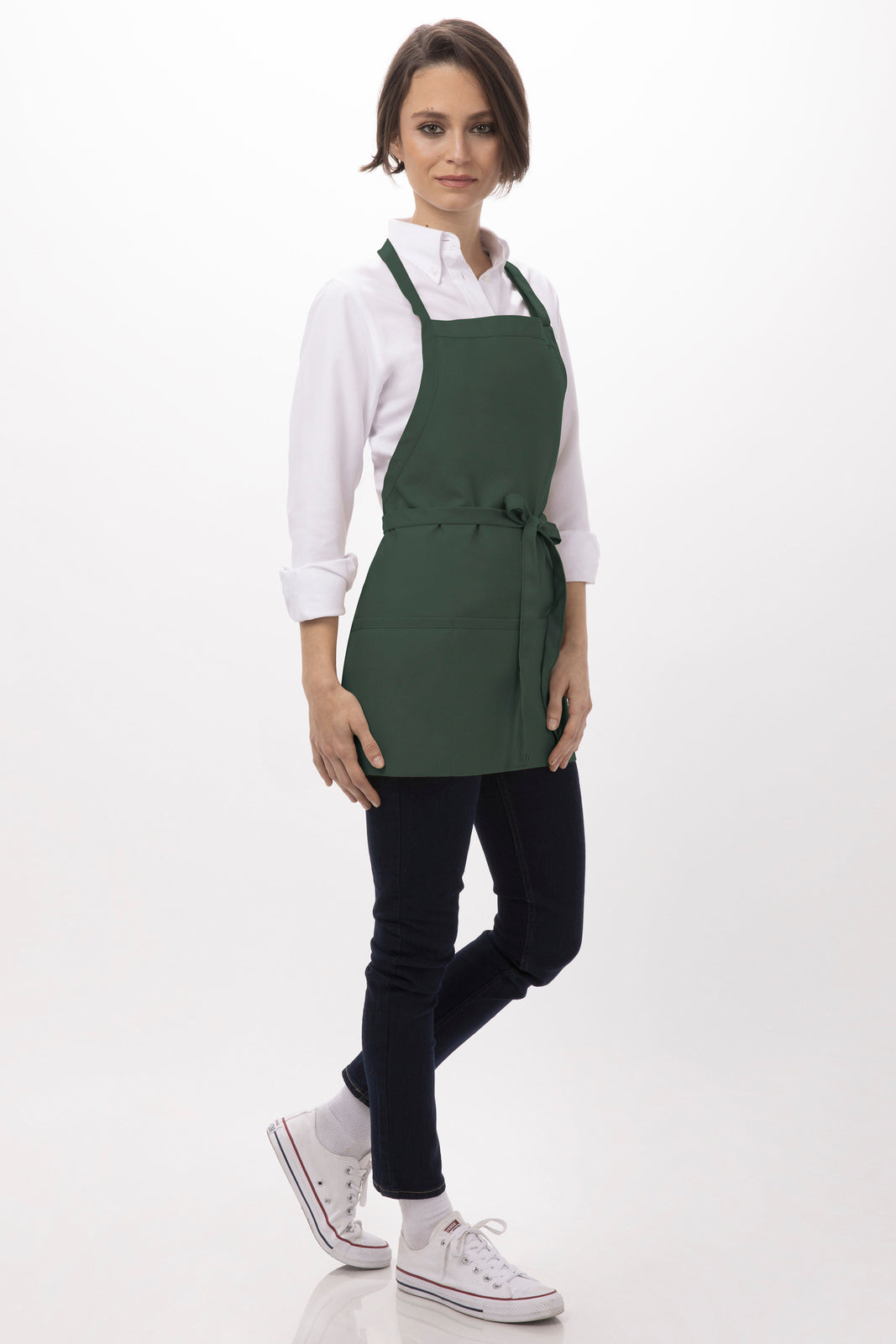 Chef Works Three Pocket Apron - Hunter Green