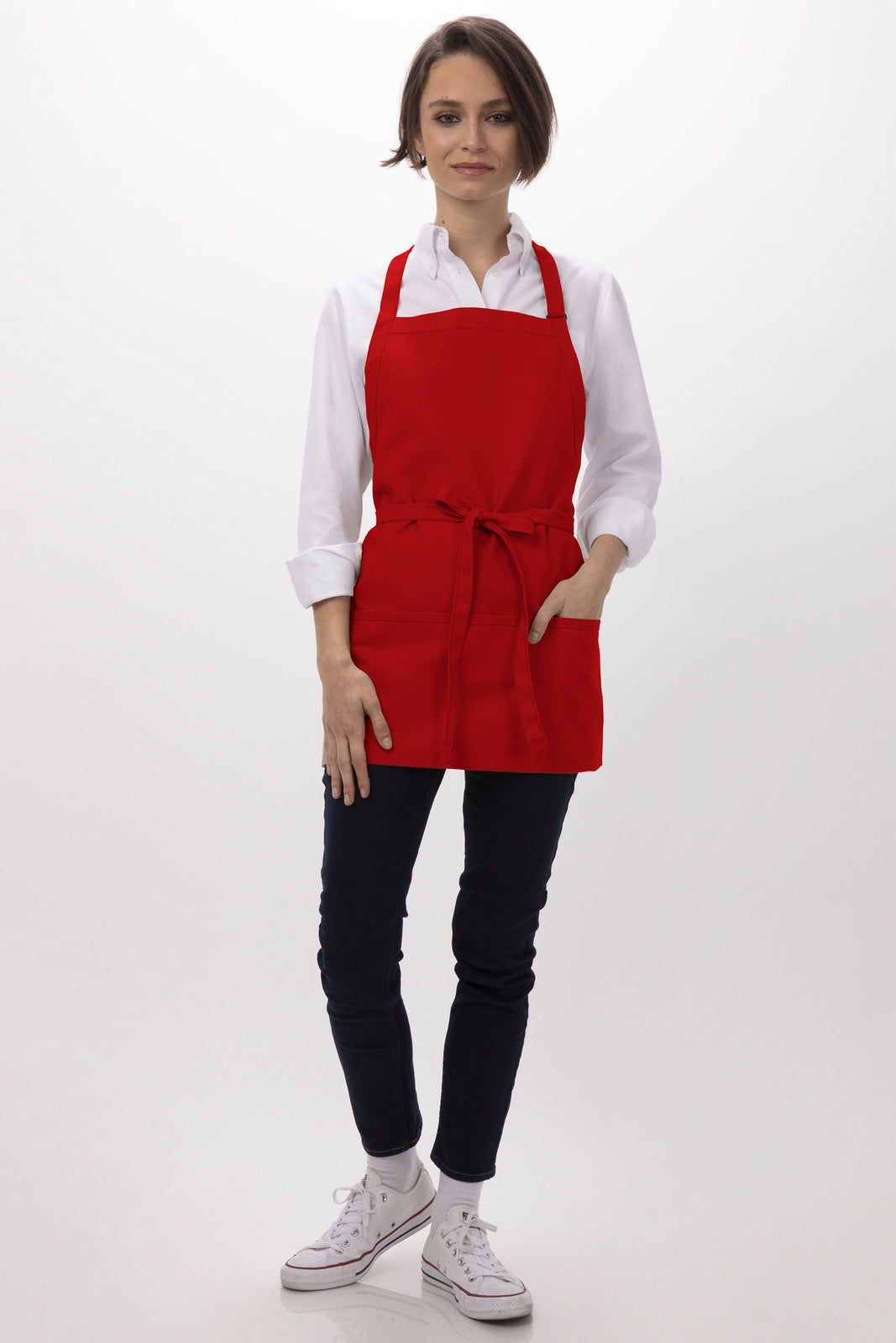 Chef Works Three Pocket Apron - Red