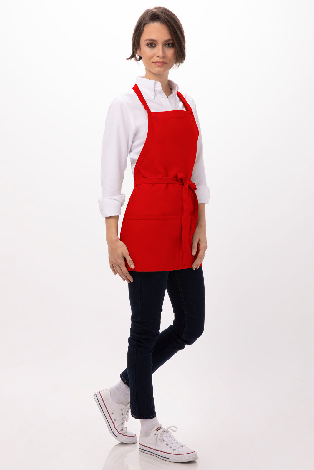 Chef Works Three Pocket Apron - Red