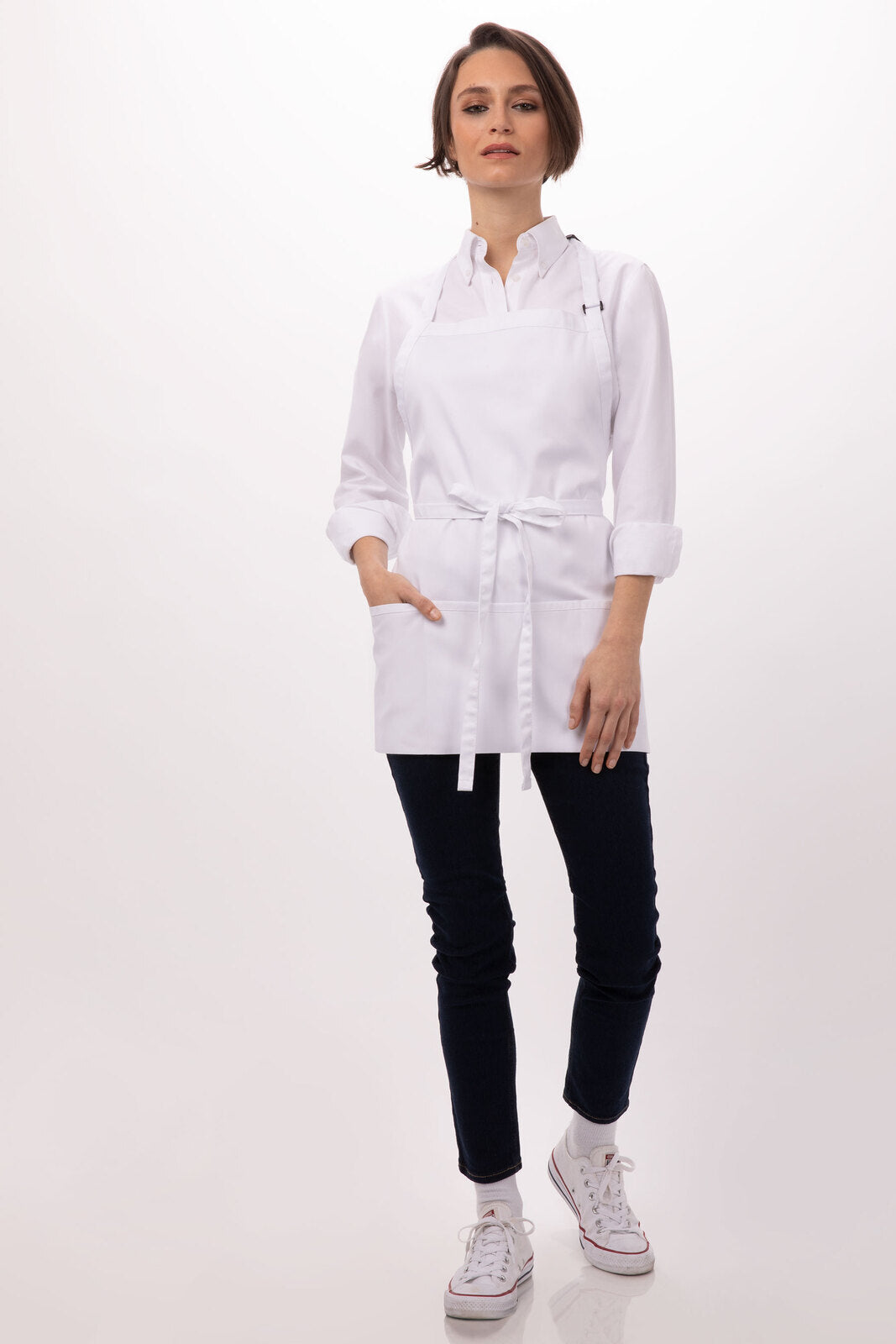 Chef Works Three Pocket Apron - White
