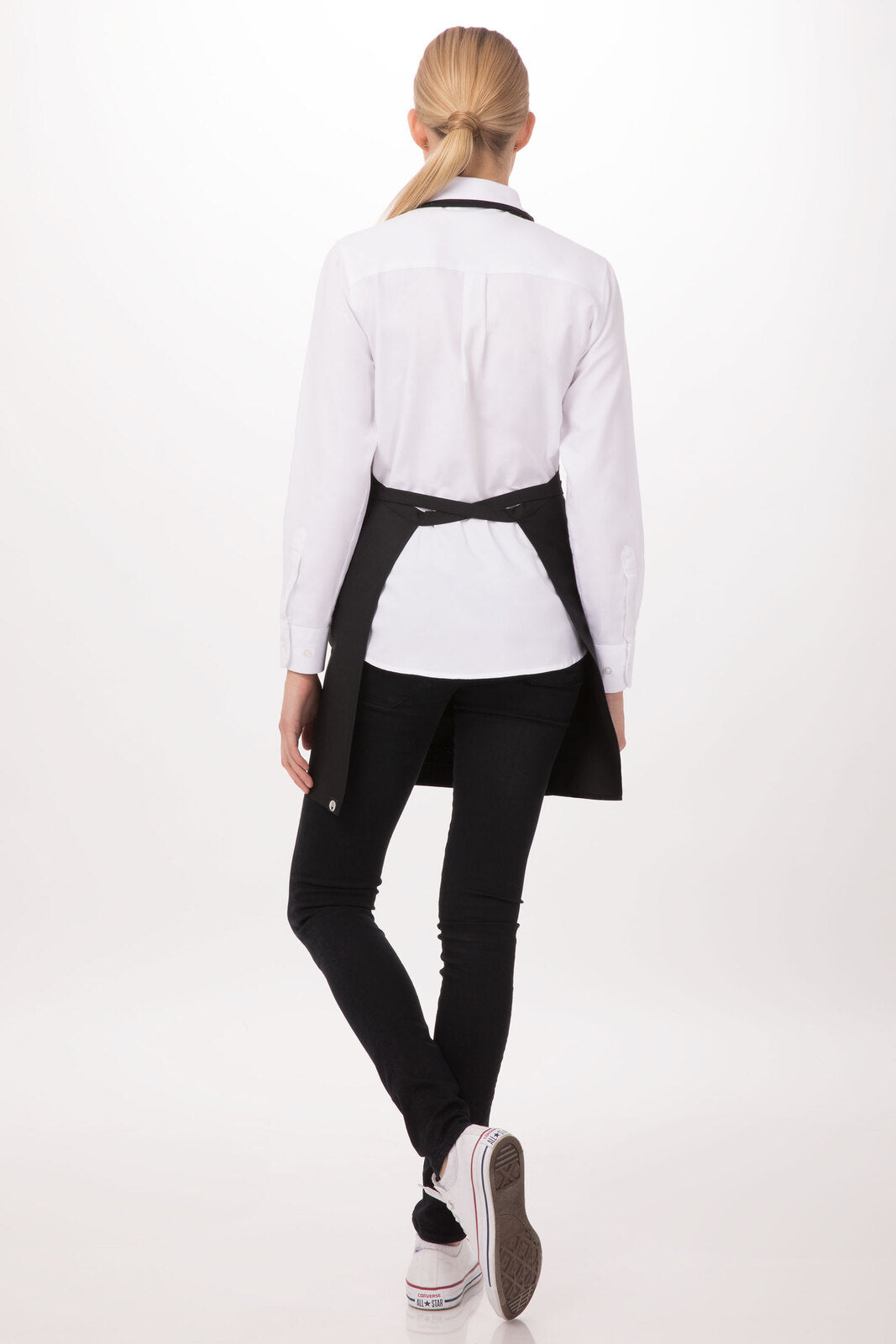 Chef Works V-Neck Tuxedo Apron - Black