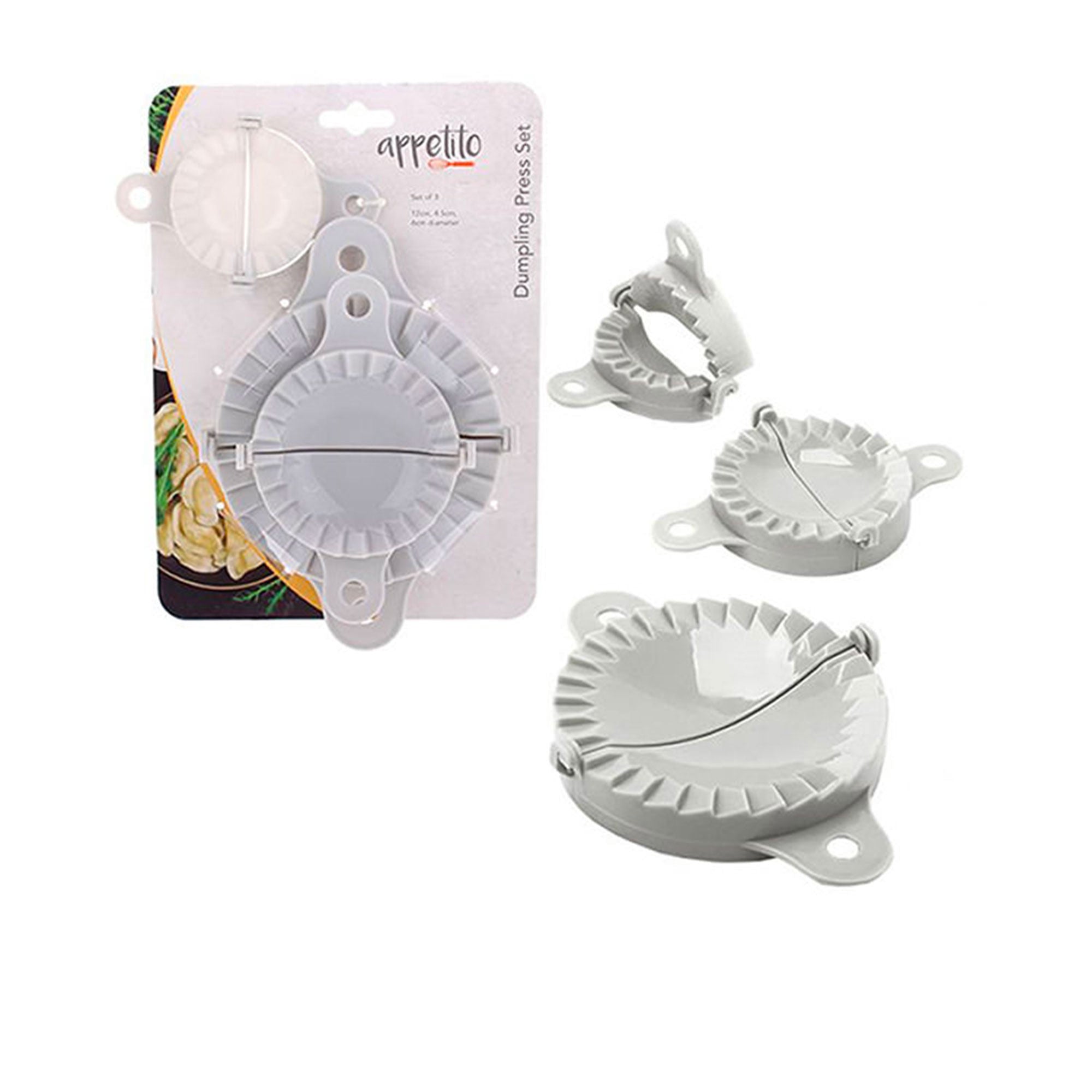 Appetito Dumpling Press Set 3 - White