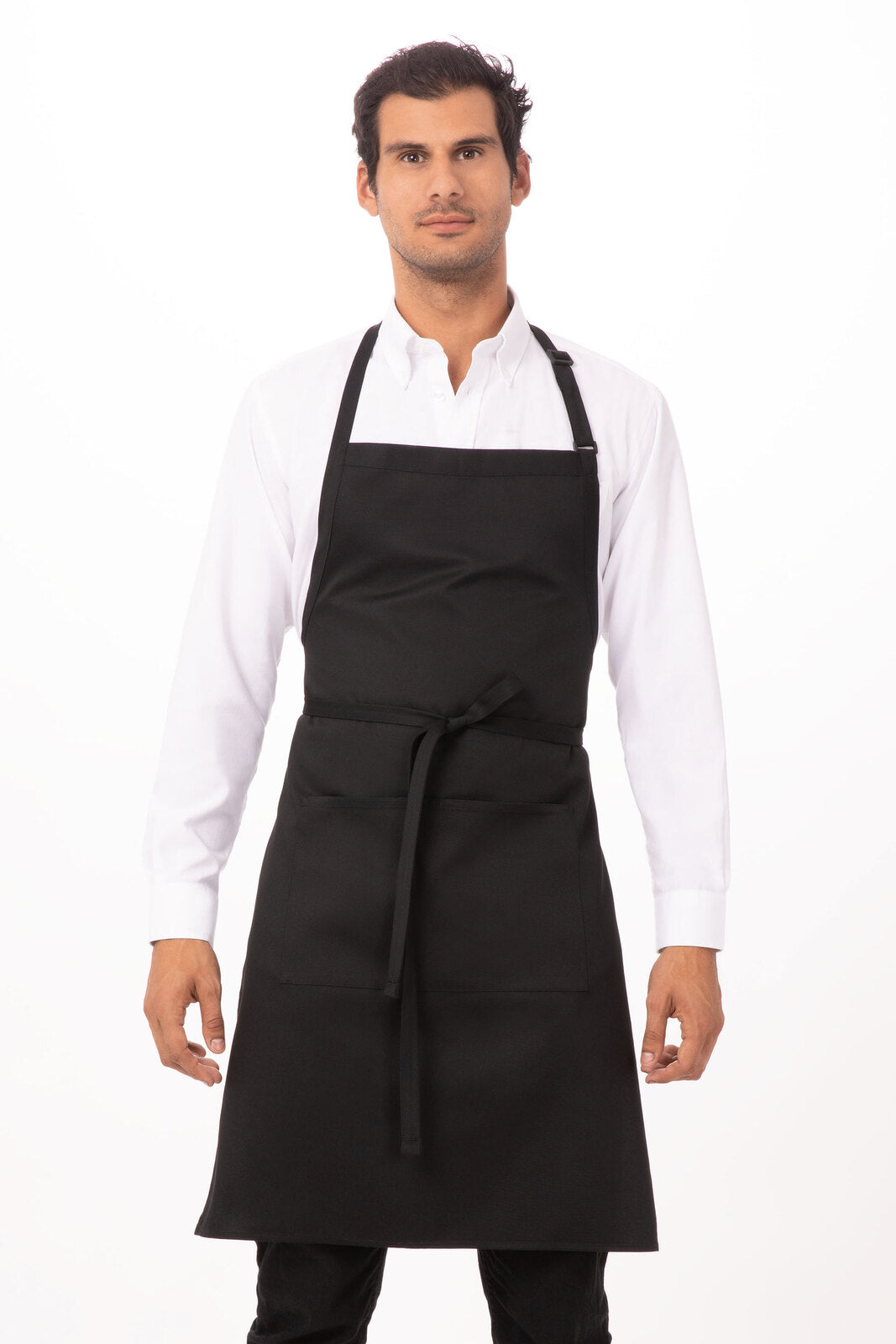 Chef Works Adjustable Bib Apron - Black