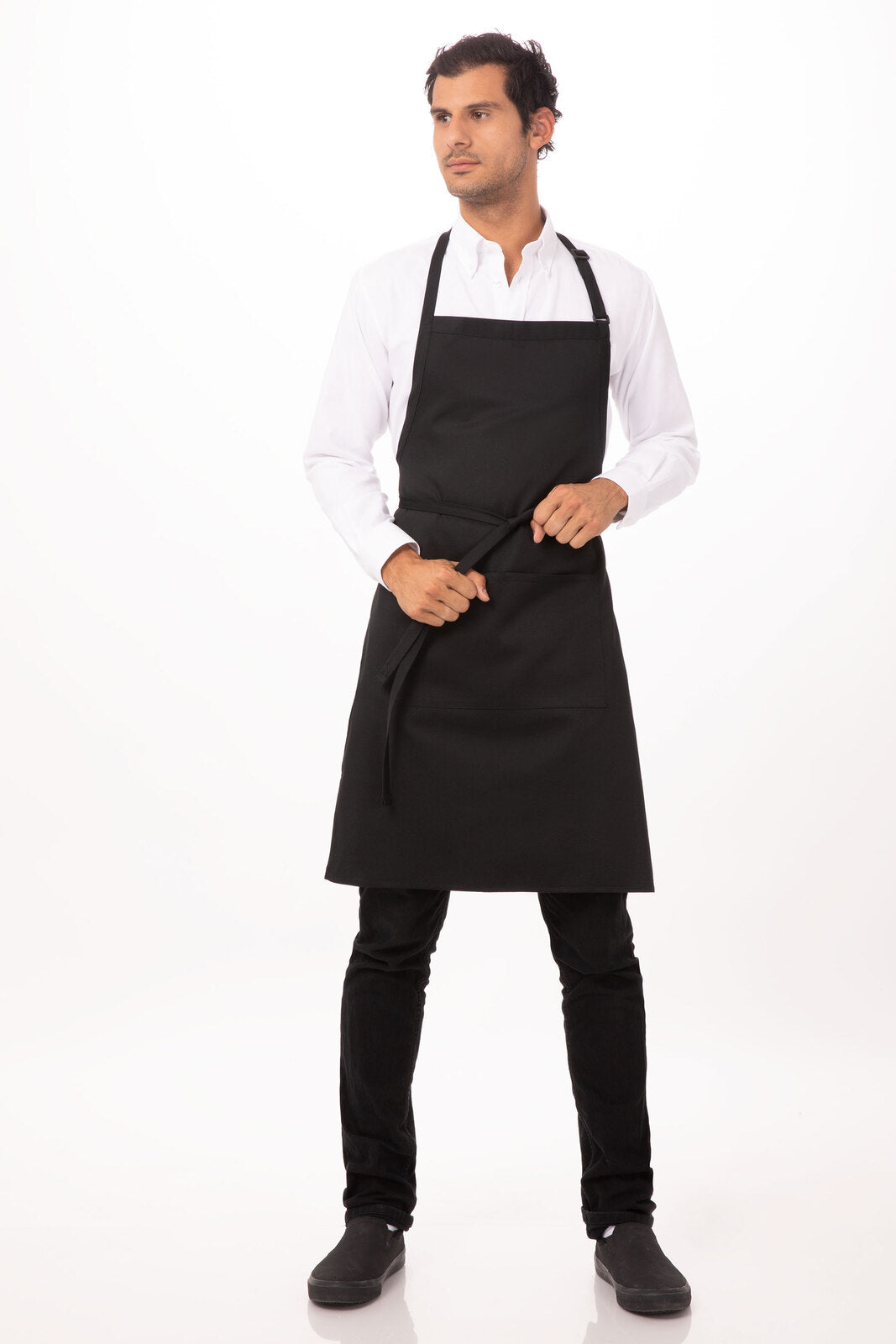 Chef Works Adjustable Bib Apron - Black